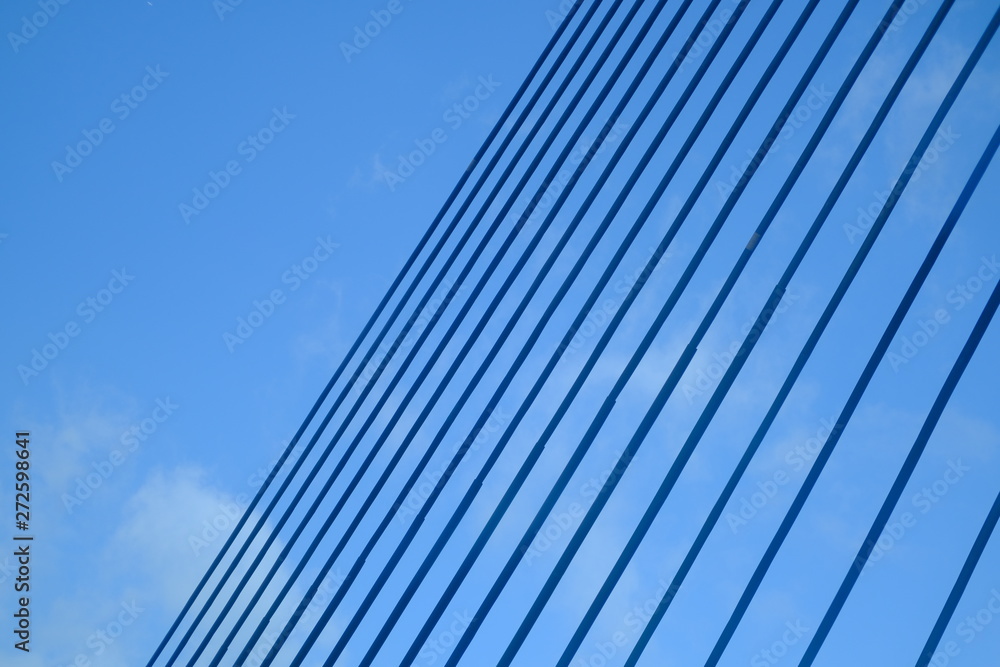 Abstract view of Bridge building architecture landmark with blue sky and cloud