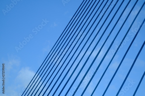 Abstract view of Bridge building architecture landmark with blue sky and cloud