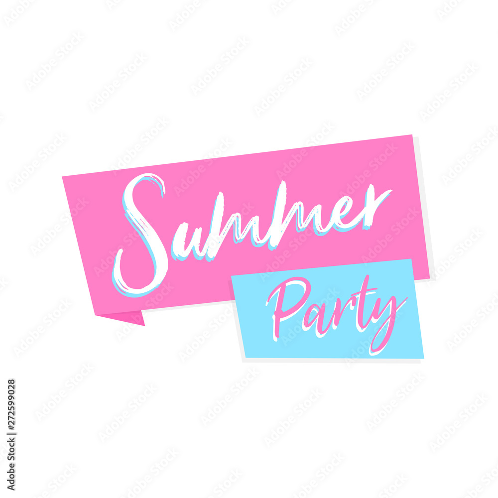 Summer Party Text Typography Sign