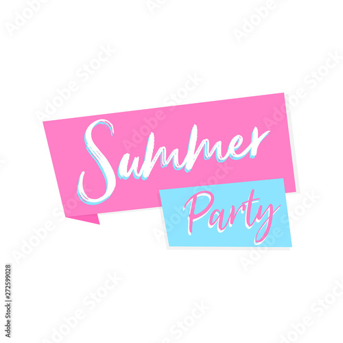 Summer Party Text Typography Sign