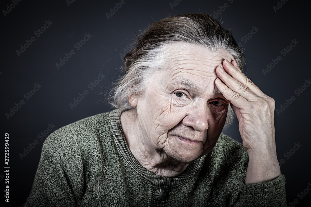 Portrait of elderly woman. Thoughtfulness. Toned Portrait of elderly woman. Thoughtfulness. Toned