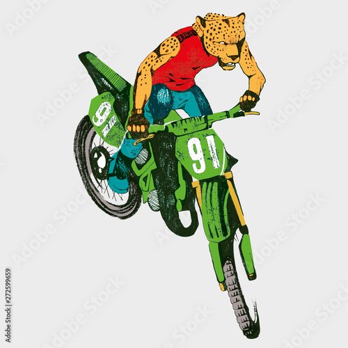 Leopard supercross rider