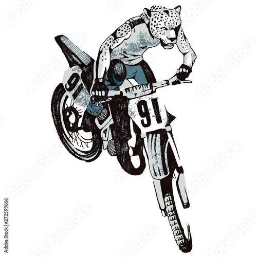 Leopard supercross rider