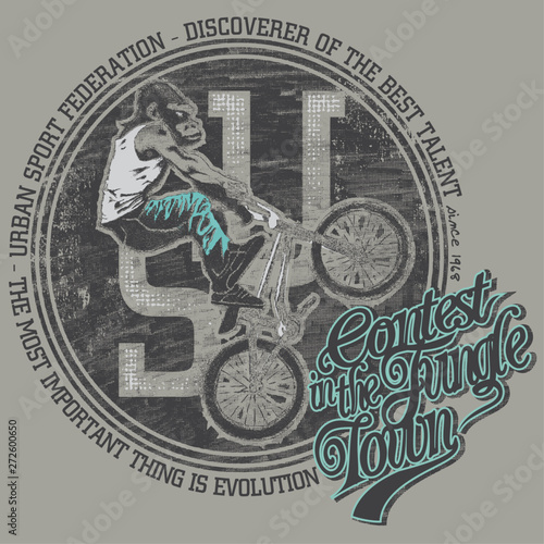 Monkey bmx rider