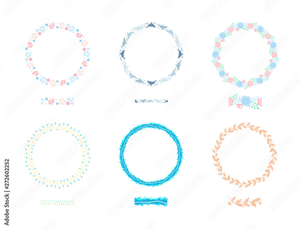 Summer Floral Wreath Brushes Pattern pack Set Summer Floral Wreath Brushes Pattern pack Set