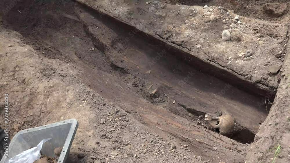 Exhumation is the act of digging up, especially a corpse. This is most