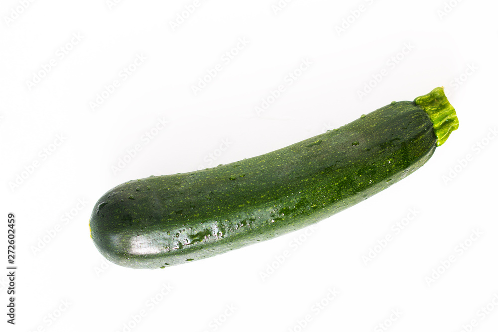 Healthy food concept organic green Zucchini or courgette isolated on white background Healthy food concept organic green Zucchini or courgette isolated on white background