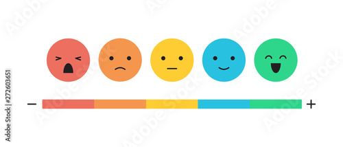 Feedback concept emoticon flat design icon set
