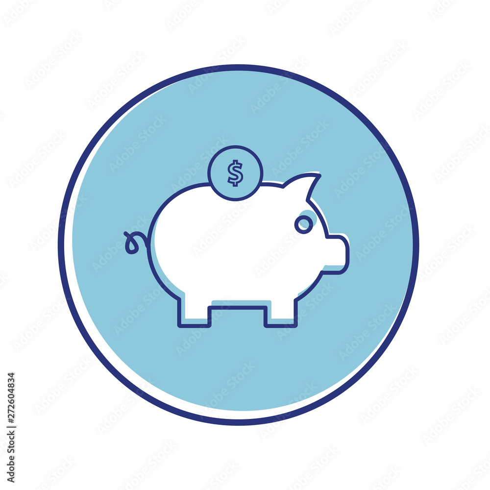 Savings related offset style vector illustration icon. Savings related offset style vector illustration icon.