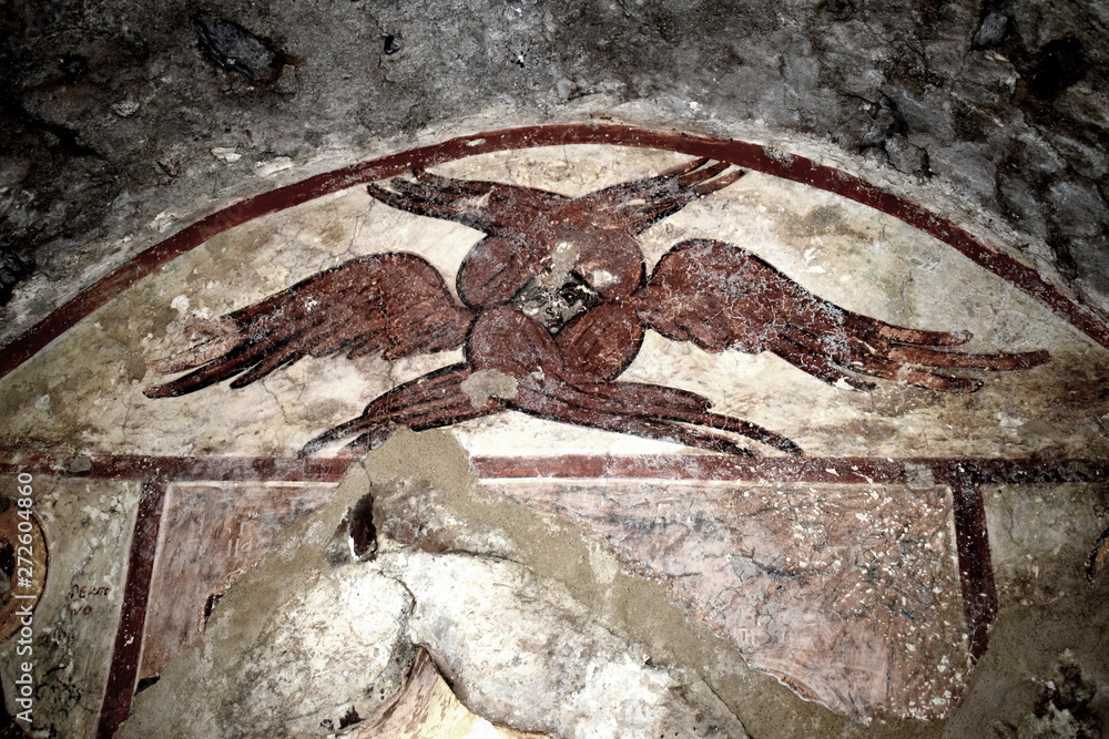 Obraz premium Icon from a Medieval church of Mistras (a Medieval town of Greece).