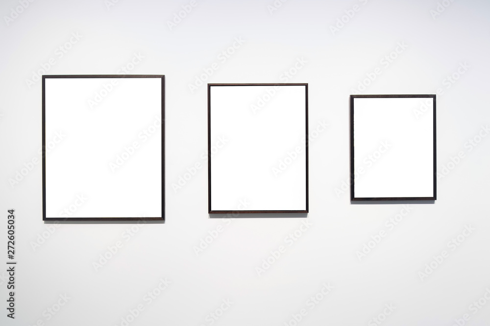 Blank empty golden frame on white background. Art gallery, museu Blank empty golden frame on white background. Art gallery, museu