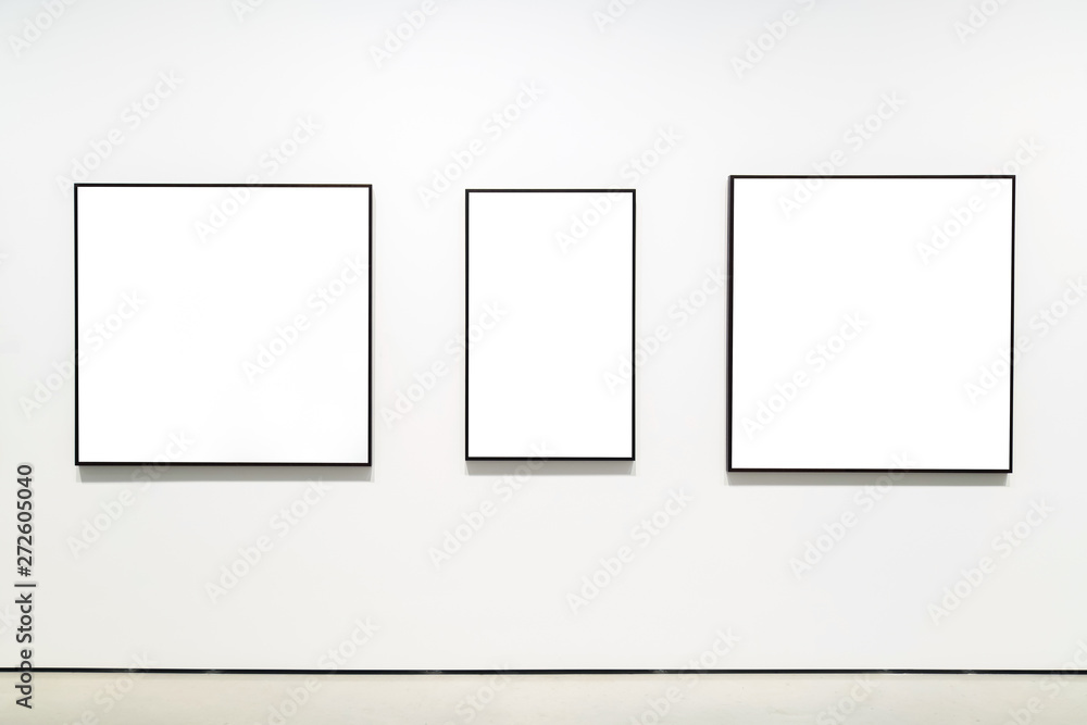 Blank empty golden frame on white background. Art gallery, museu Blank empty golden frame on white background. Art gallery, museu