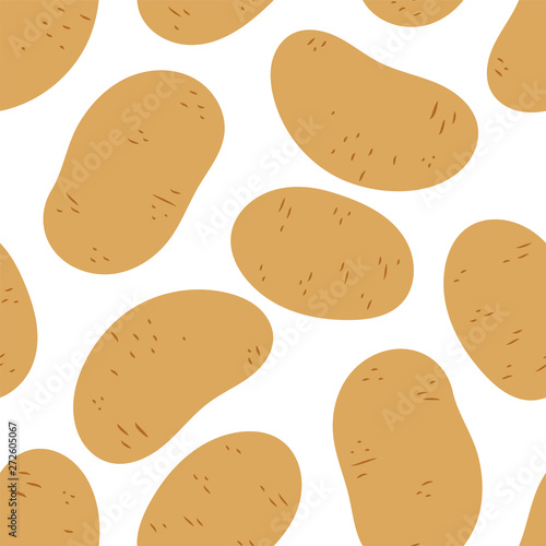 Potato seamless pattern. Raw vegetable. Hand drawn doodle vector sketch. Healthy food. Vegetarian product. Vegan menu