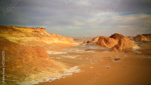 Panorama of El-Agabat valley in White desert, Sahara, Egypt photo