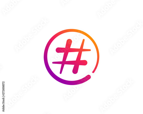 Hashtag symbol logo icon design template elements