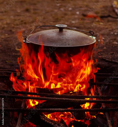 cauldron is cooked on firewood
