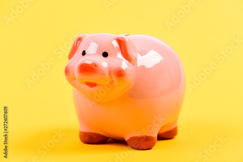 Accounting personal accountant and family budget. Piggy bank symbol of money savings. Financial education. Finances and investments bank. Better way to bank. Piggy bank adorable pink pig close up