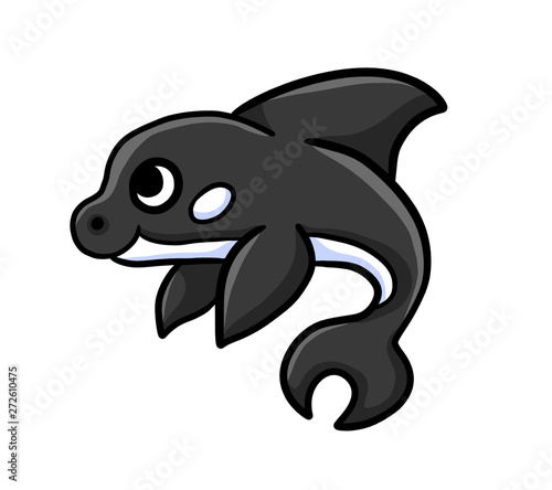 Adorable Stylized Killer Whale