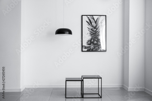 Interior of modern art gallery