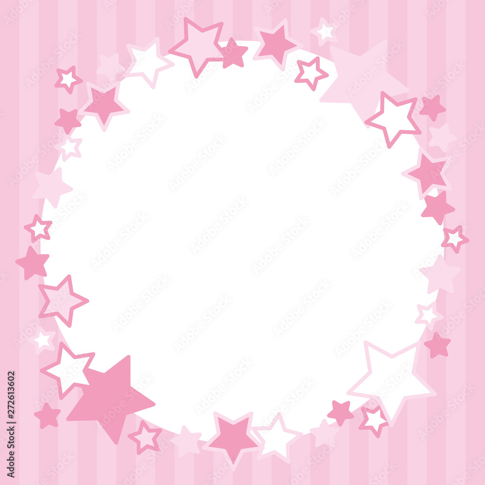 ポップな星の丸型フレーム ピンク色 ストライプ Stock Vector Adobe Stock ポップな星の丸型フレーム ピンク色 ストライプ Stock Vector Adobe Stock