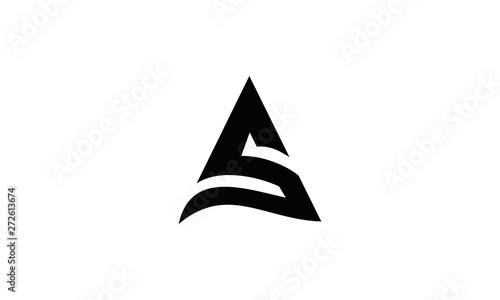 Triangle A or S letter logo