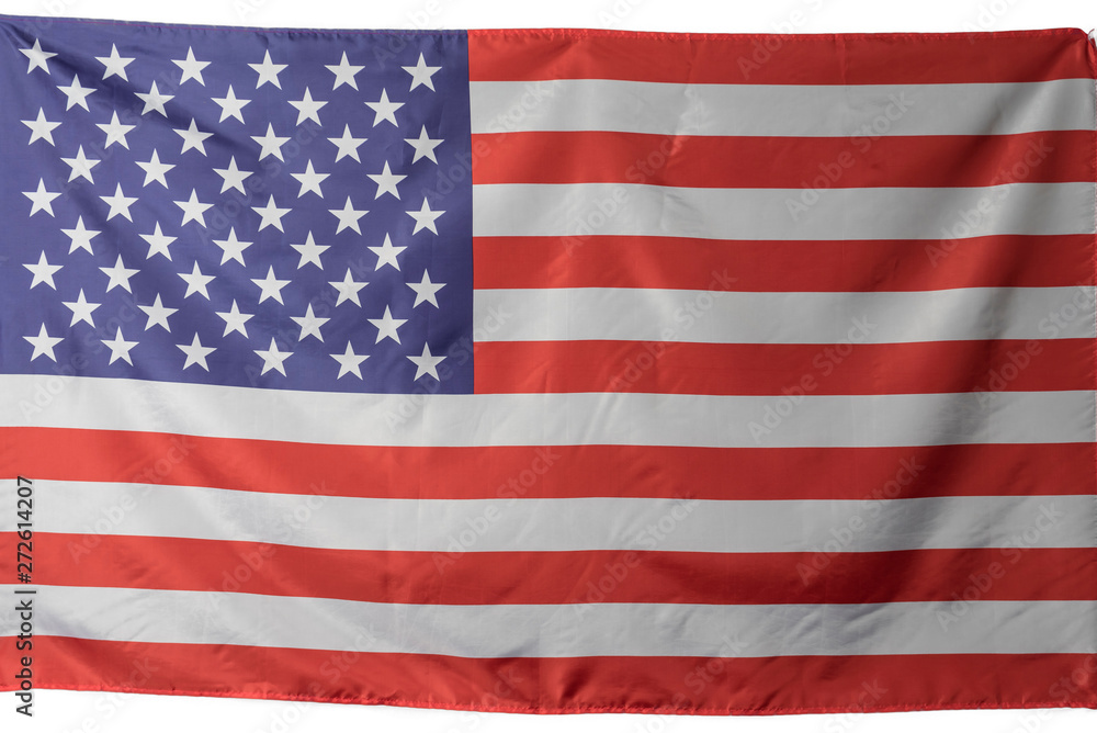 Naklejka premium American flag isolated on white background with clipping path