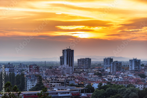 Summer sunset over Plovdiv city, Bulgaria. European capital of culture 2019 and the oldest living city in Europe. Photo from one of the hills in the city. © Petar