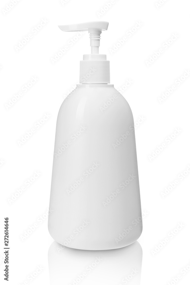 Blank packaging cosmetic plastic bottle isolated with clipping path. Blank packaging cosmetic plastic bottle isolated with clipping path.