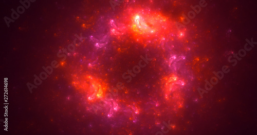 3D rendering abstract red fractal light background