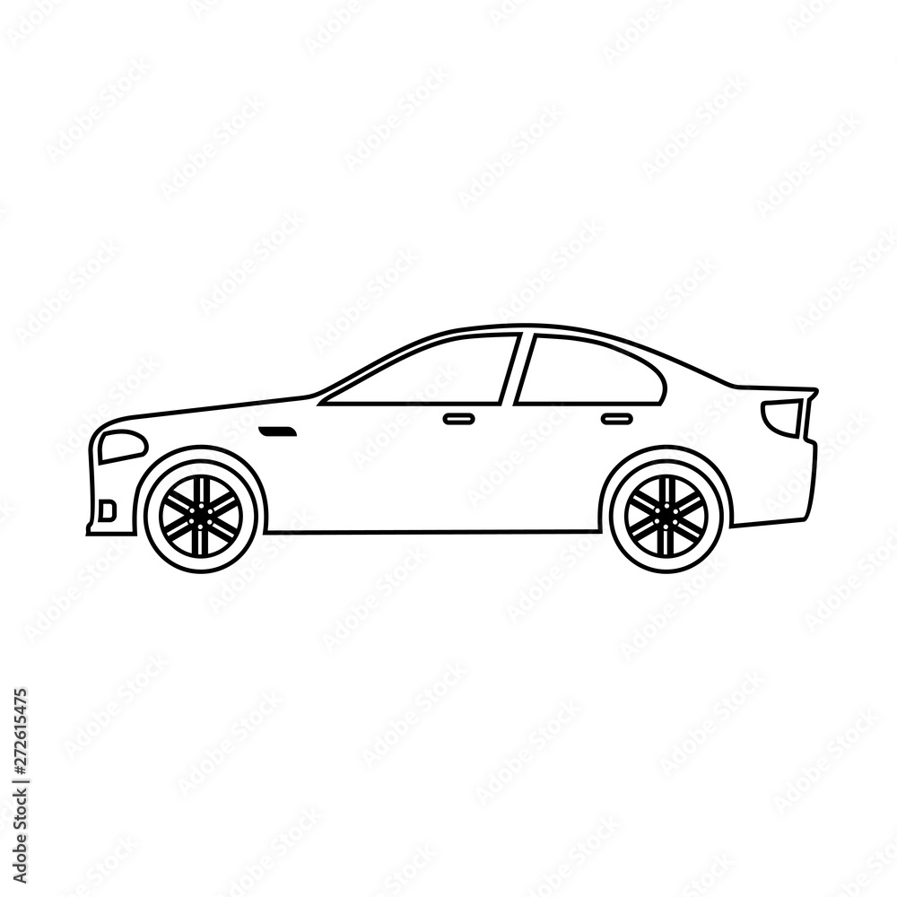 car black line flat icon. vector illustration