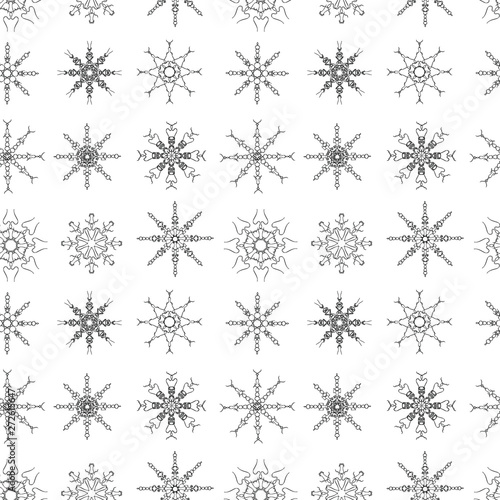 Snowflakes seamless monochrome pattern design element stock vector illustration for web  for print  for wallpaper