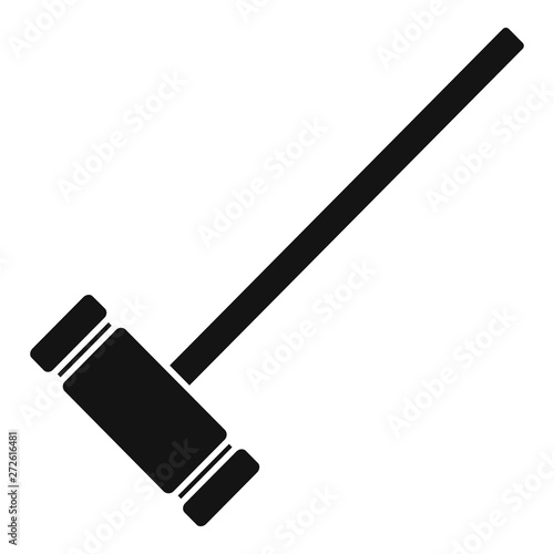 Croquet wood mallet icon. Simple illustration of croquet wood mallet vector icon for web design isolated on white background