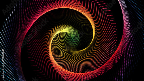 Abstract colorful futuristic shapes on black background © Catsense