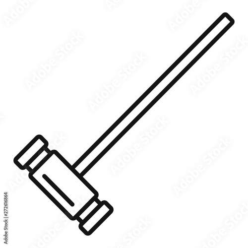 Croquet wood mallet icon. Outline croquet wood mallet vector icon for web design isolated on white background