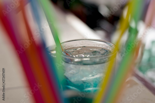 Summer rainbow layered cocktail