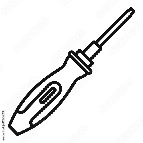 Screwdriver icon. Outline screwdriver vector icon for web design isolated on white background