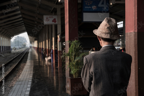 man in the train station.