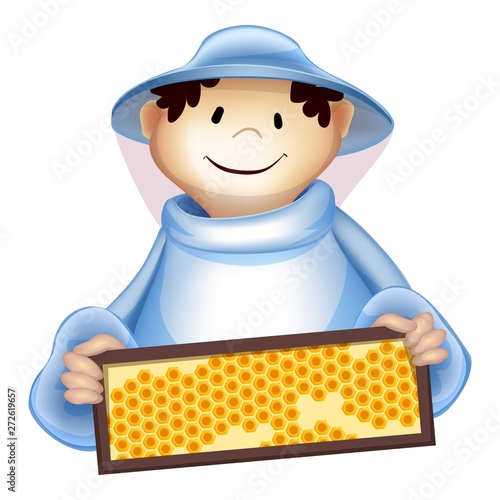 Beekeeper man icon. Cartoon of beekeeper man vector icon for web design isolated on white background