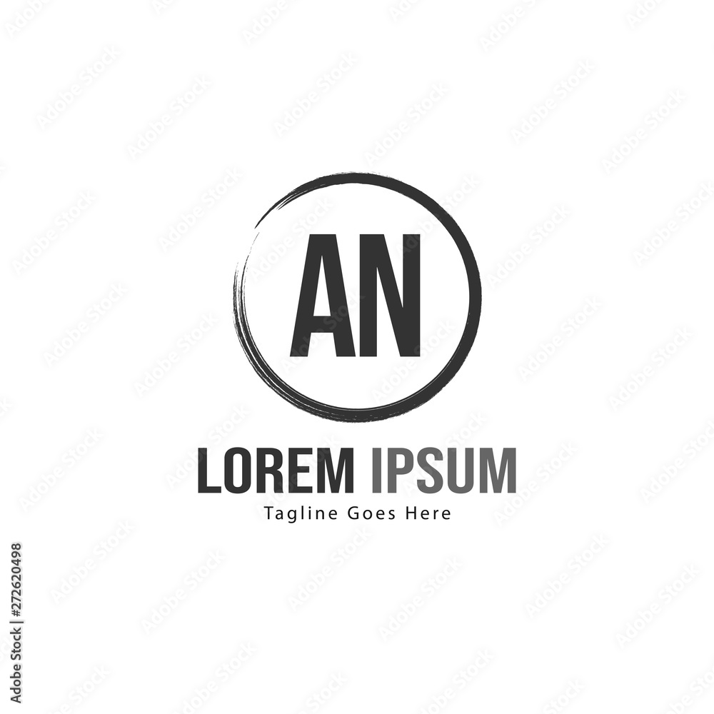 AN Letter Logo Design. Creative Modern AN Letters Icon Illustration