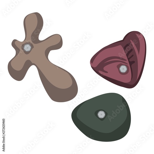 Climbing stone element icon. Cartoon of climbing stone element vector icon for web design isolated on white background