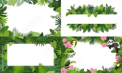 Rainforest banner set. Cartoon illustration of rainforest vector banner set for web design