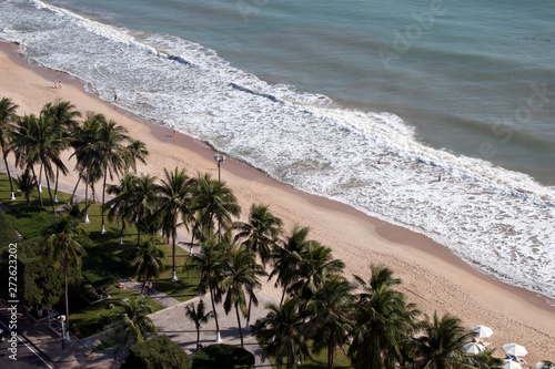 Nha Trang Vietnam  aerial view of the beach with palm trees