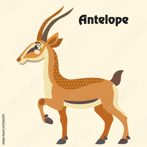 Vector cartoon antelope
