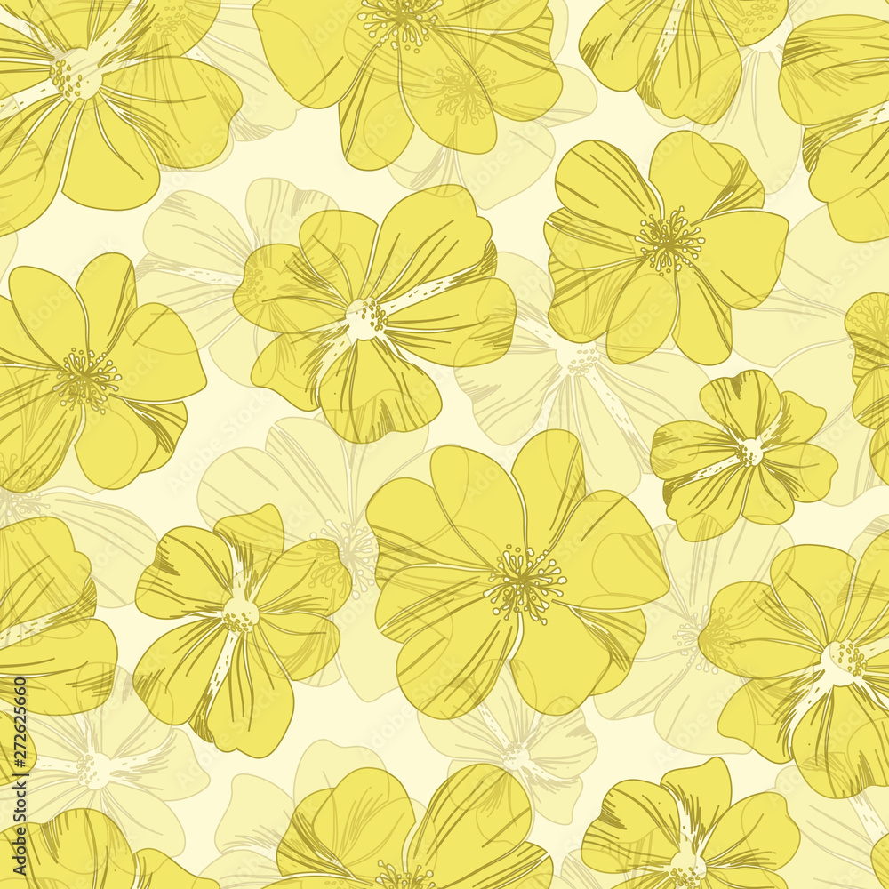 Lovely hand drawn vector flower seamless pattern Lovely hand drawn vector flower seamless pattern