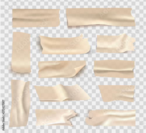 set of transparent brown adhesive tape and adhesive tape