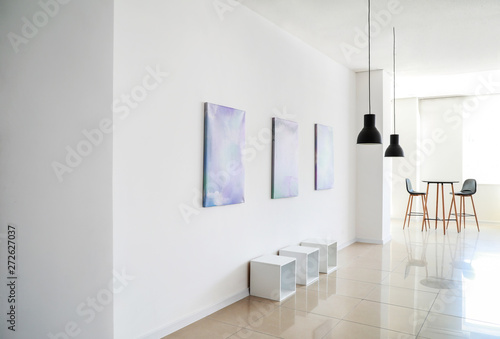 Interior of modern art gallery