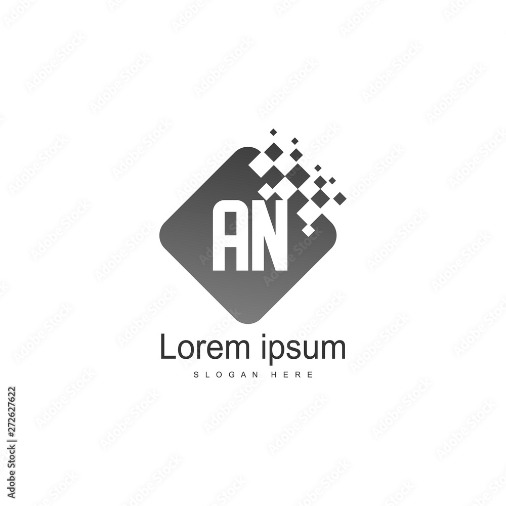 AN Letter Logo Design. Creative Modern AN Letters Icon Illustration
