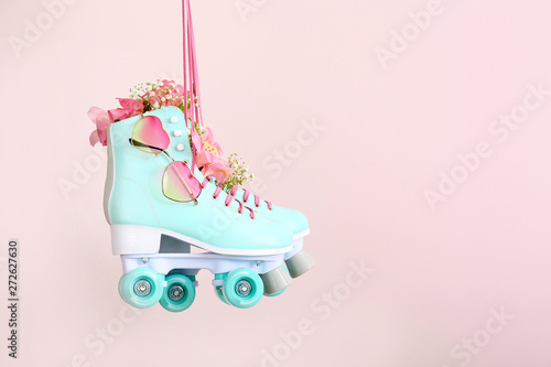 Vintage roller skates with ...