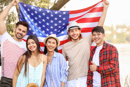 Young people with USA flag ...