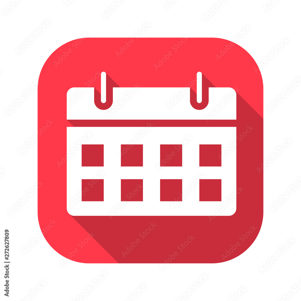 Calendar vector red icon in modern flat style isolated. Symbol calendar is good for your web design. Calendar vector red icon in modern flat style isolated. Symbol calendar is good for your web design.
